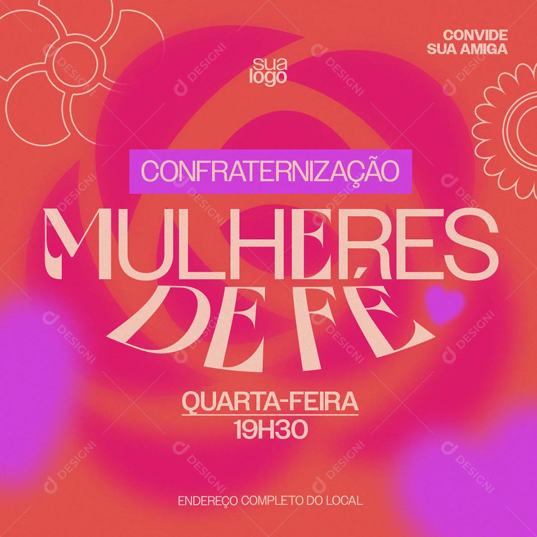 Gospel Confraternização Mulheres De Fé Social Media PSD Editável