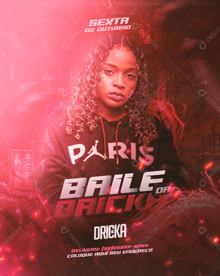 Feed Flyer Baile Dricka Social Media PSD Editável