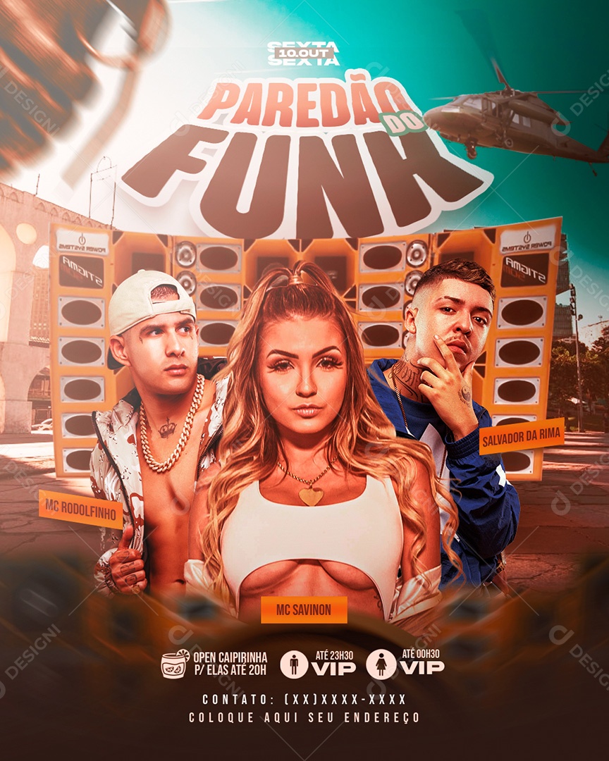 Feed Flyer Paredão Funk Social Media PSD Editável