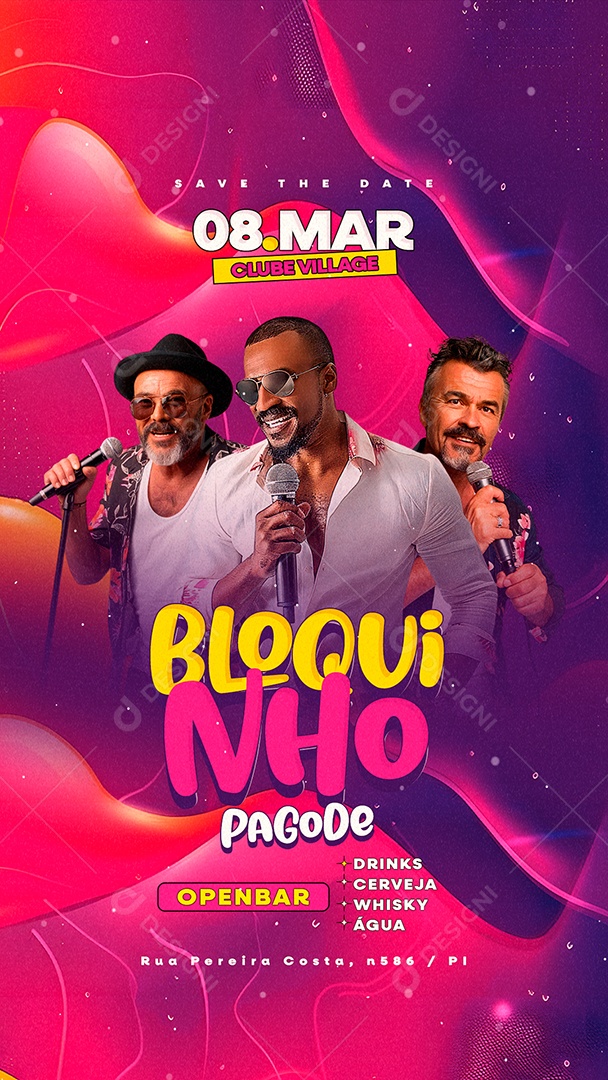 Story Flyer Carnaval Bloquinho Pagode Social Media PSD Editável