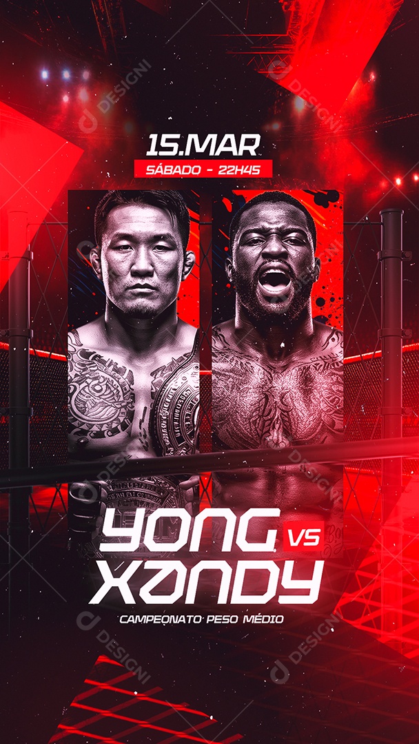 Story Luta Young VS Gomes Social Media PSD Editável