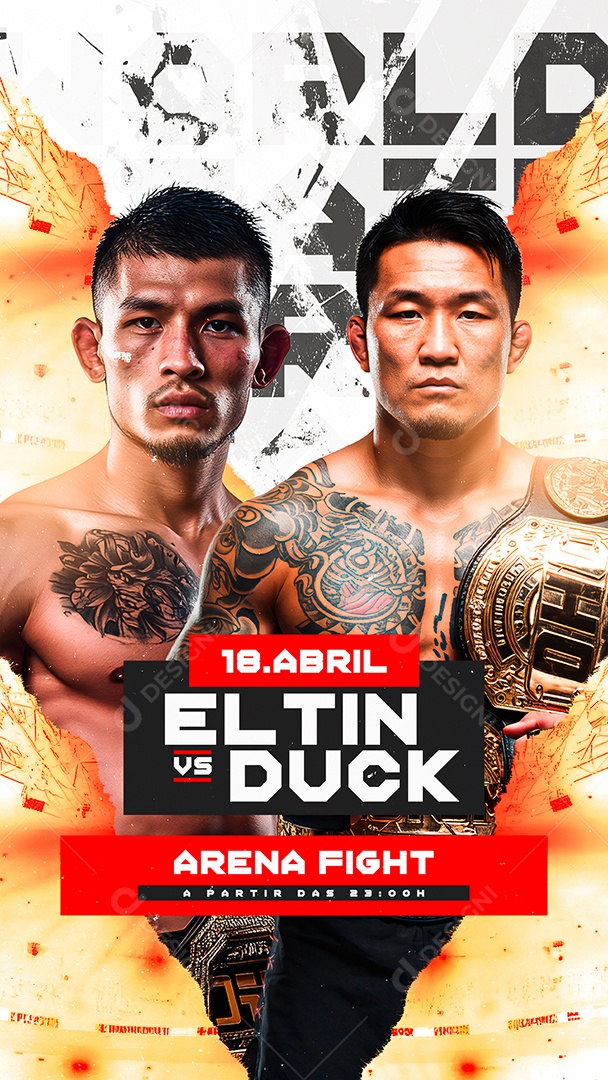 Story Luta de Boxe Eltin VS Duck Arena Fight Social Media PSD Editável