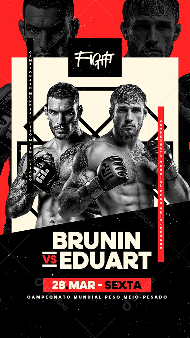 Story Luta Fight Brunin VS Eduart Social Media PSD Editável