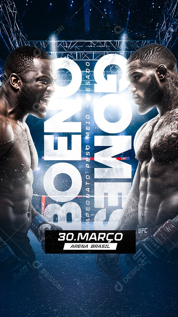 Story Luta Campeonato Peso Meio Boeno VS Gomes Social Media PSD Editável