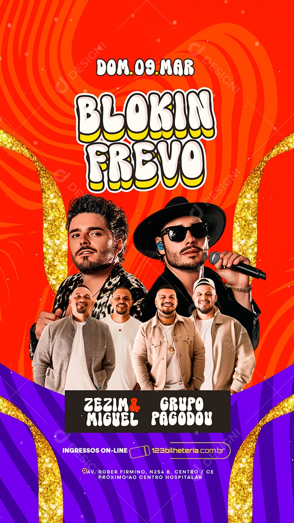 Story Flyer Carnaval Blokin Frevo Social Media PSD Editável