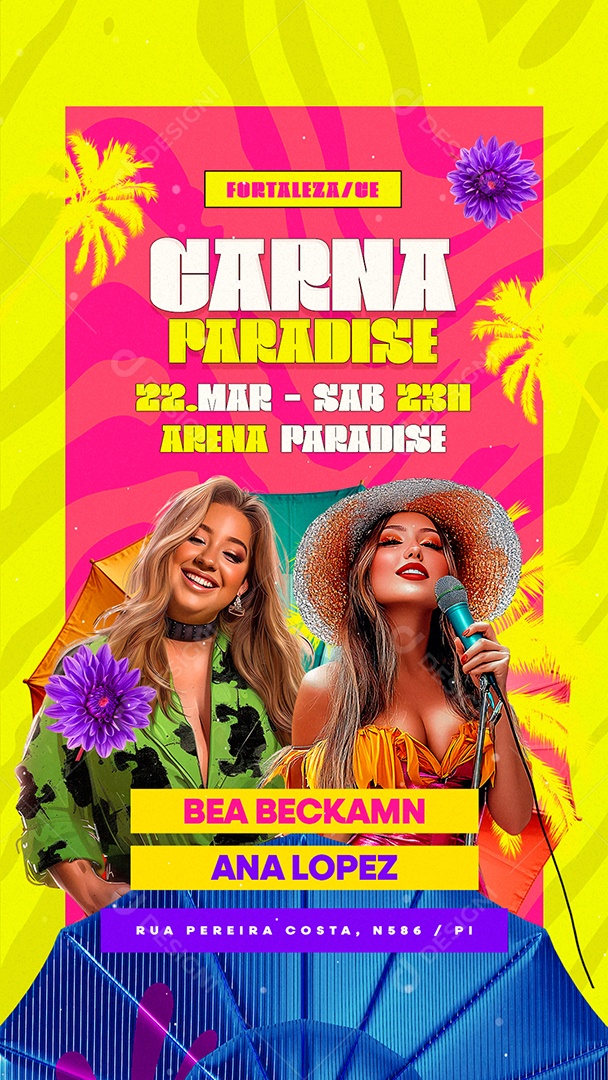 Story Flyer Carnaval Carna Paradise Social Media PSD Editável