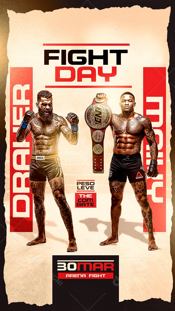 Story Luta de Boxe Draker VS Maiky Fight Day Social Media PSD Editável