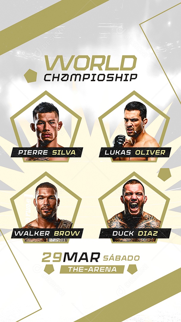 Story Luta World Champioship Pierre Silva Likas Oliver The Arena Social Media PSD Editável
