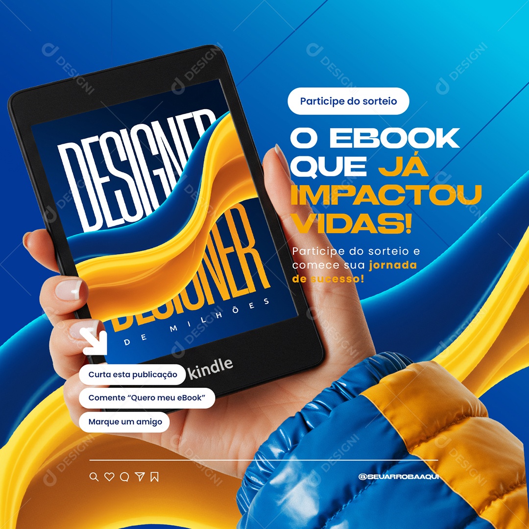 Sorteio Ebook Participe Social Media PSD Editável