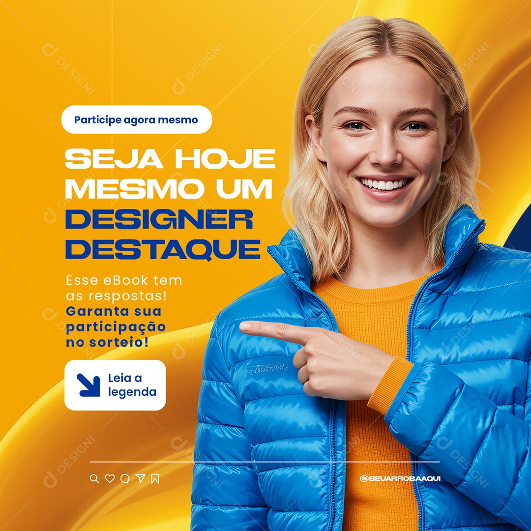 Sorteio Ebook Participe Agora Mesmo Social Media PSD Editável