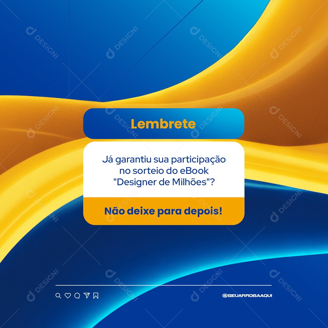 Sorteio Ebook Lembrete Social Media PSD Editável