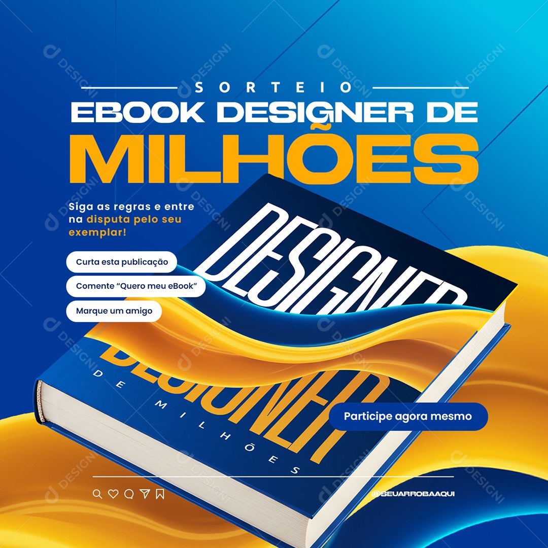 Sorteio Ebook Designer De Milhões Social Media PSD Editável