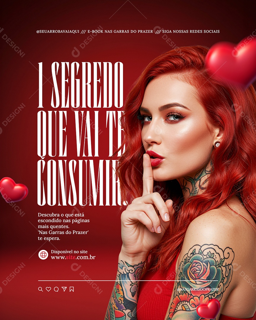 Lançamento Ebook Um Segredo Que Vai Te Consumir Social Media PSD Editável