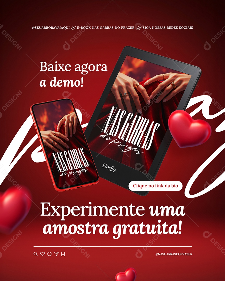 Lançamento Ebook Baixe Agora a Demo Social Media PSD Editável