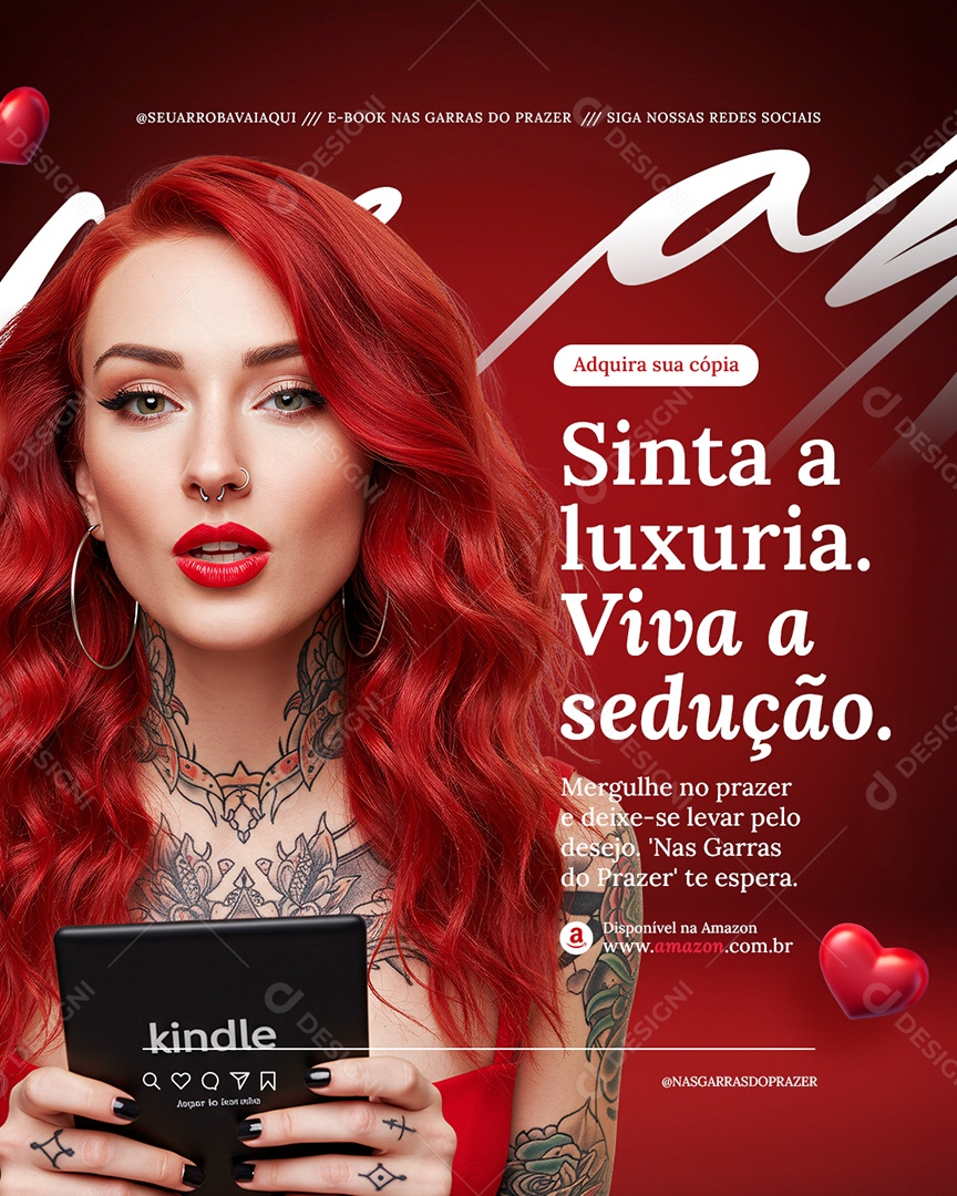 Lançamento Ebook Sinta a Luxuria Social Media PSD Editável