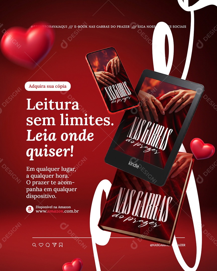 Lançamento Ebook Leitura Sem Limites Social Media PSD Editável
