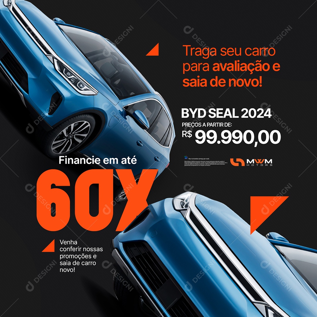 Concessionária Ofertas BYD Seal Financie Social Media PSD Editável