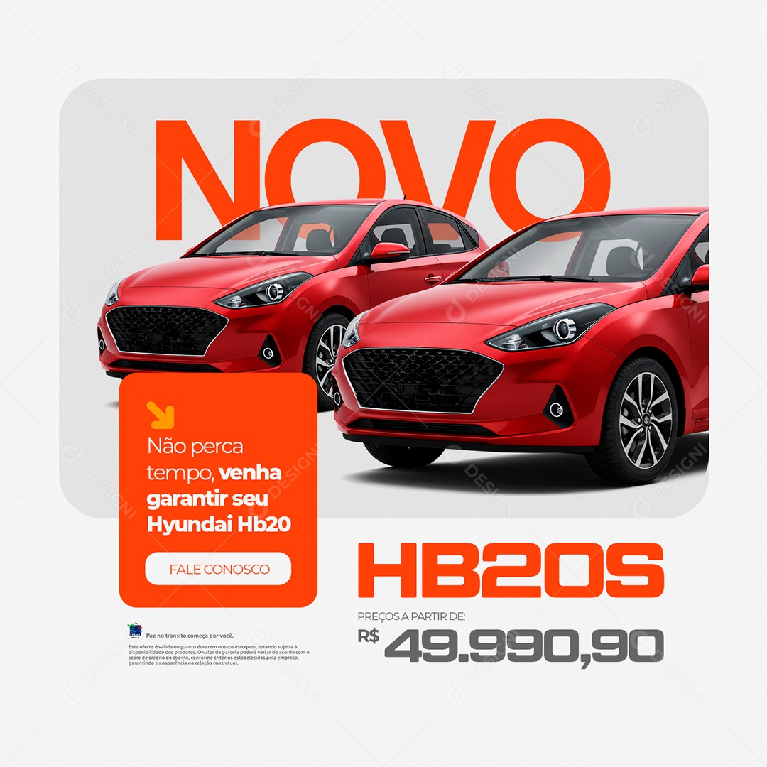 Concessionária Ofertas Novo HB20S Social Media PSD Editável