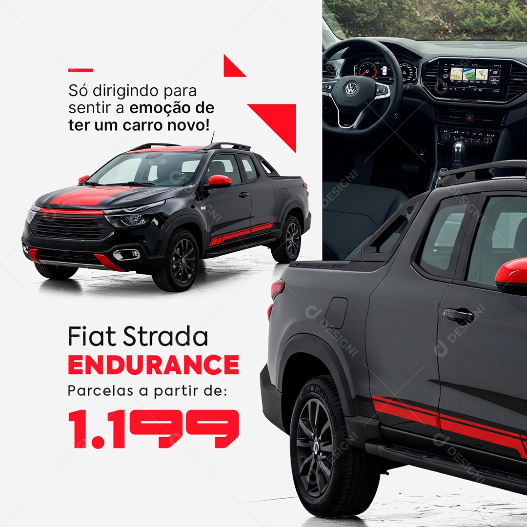 Concessionária Ofertas Fiat Strada Endurance Social Media PSD Editável