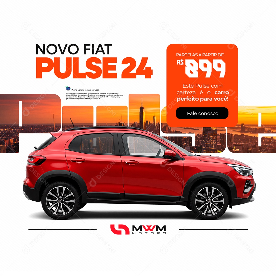 Concessionária Ofertas Novo Fiat Pulse Social Media PSD Editável