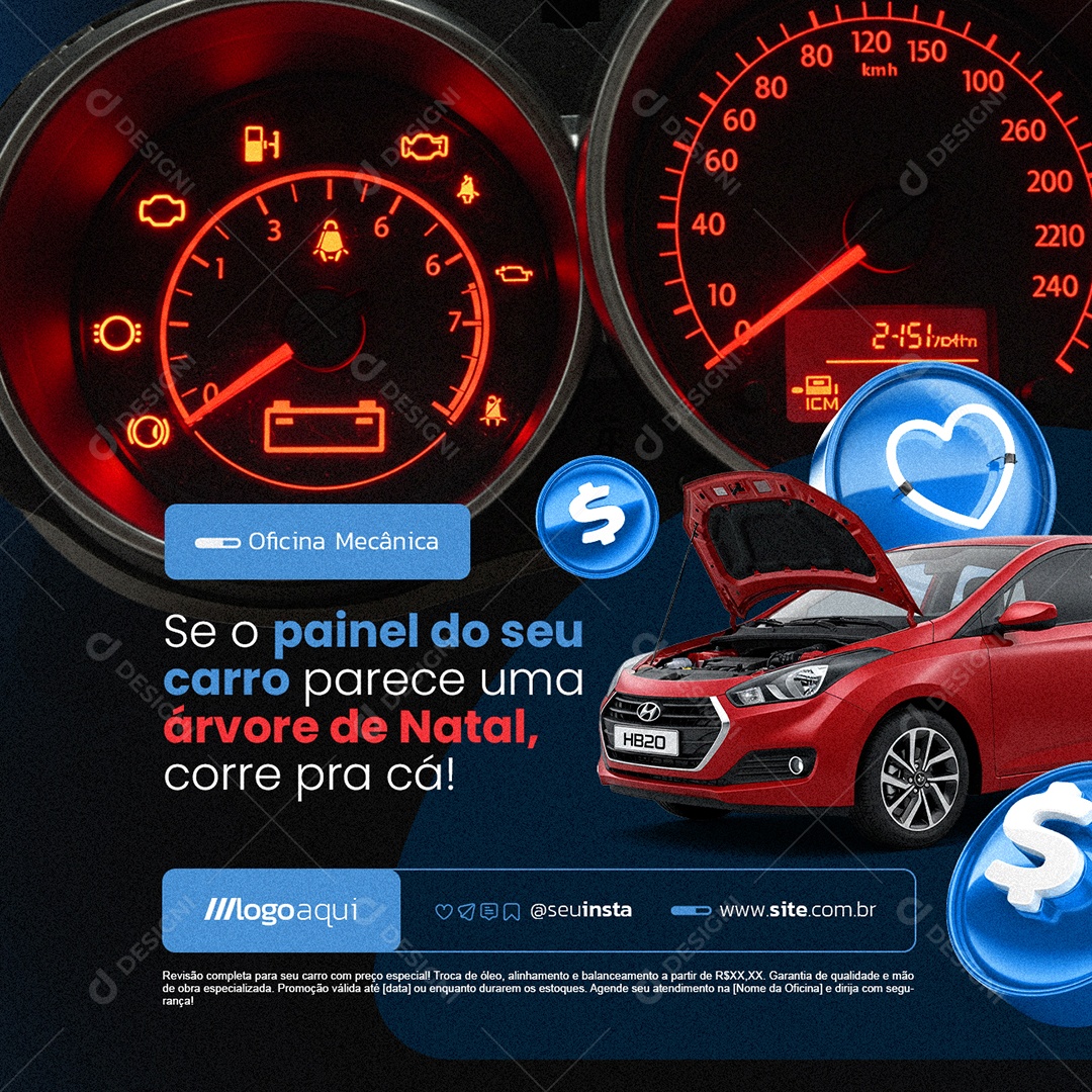 Oficina Mecânica Corre Pra Cá Social Media PSD Editável