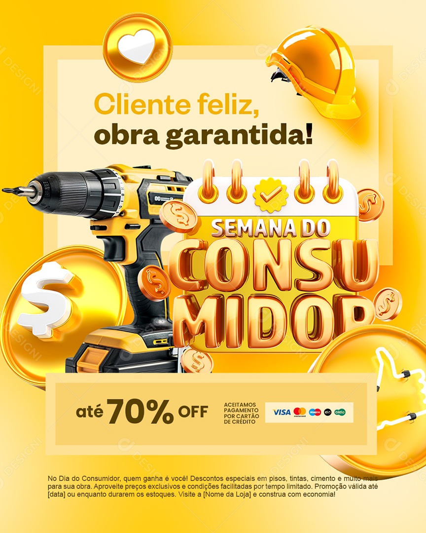 Semana Do Consumidor Material de Construção Cliente Feliz Social Media PSD Editável