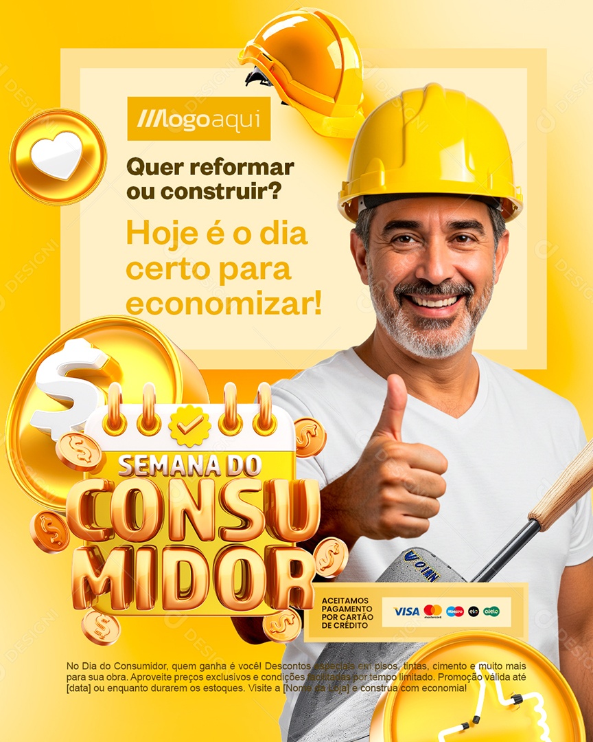 Semana Do Consumidor Material de Construção Quer Reformar Social Media PSD Editável