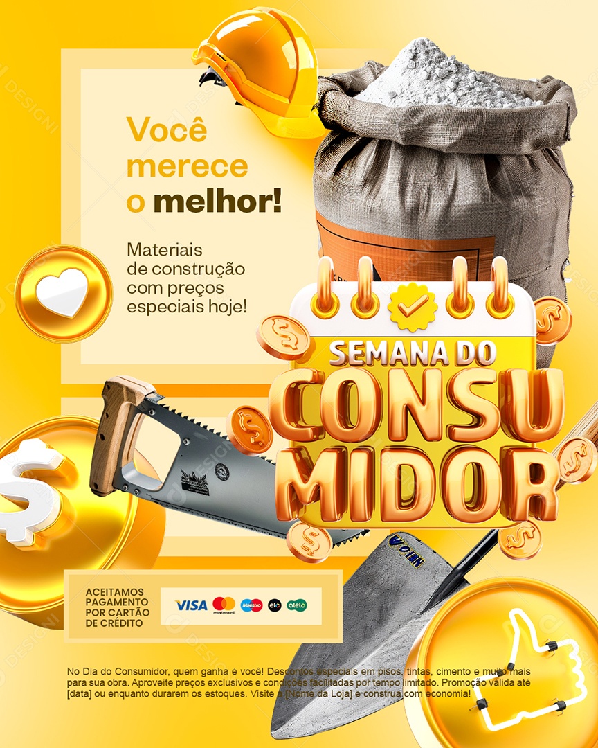 Semana Do Consumidor Material de Construção Você Merece O Melhor Social Media PSD Editável