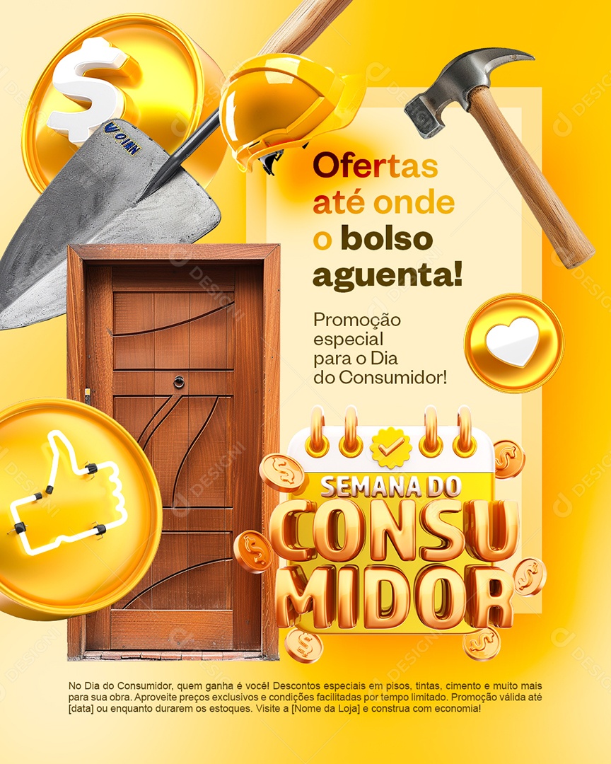 Semana Do Consumidor Material de Construção Porta Ofertas Social Media PSD Editável