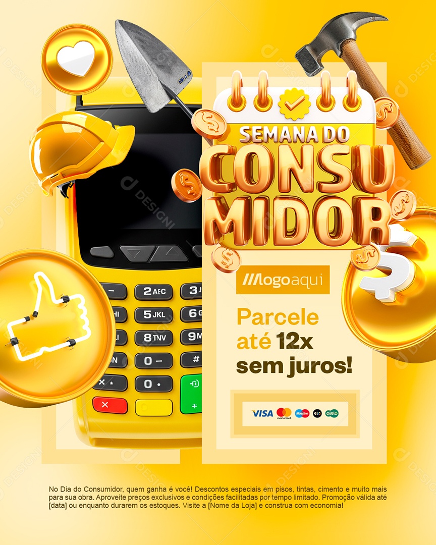 Semana Do Consumidor Material de Construção Parcele Social Media PSD Editável