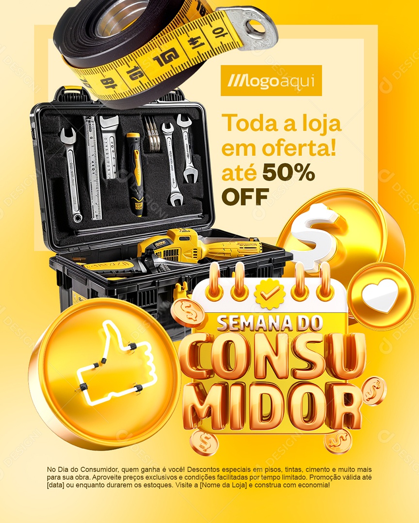 Semana Do Consumidor Material de Construção Ferramentas Social Media PSD Editável