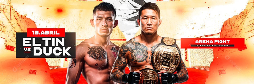 Carrossel Luta de Boxe Eltin VS Duck Arena Fight Social Media PSD Editável