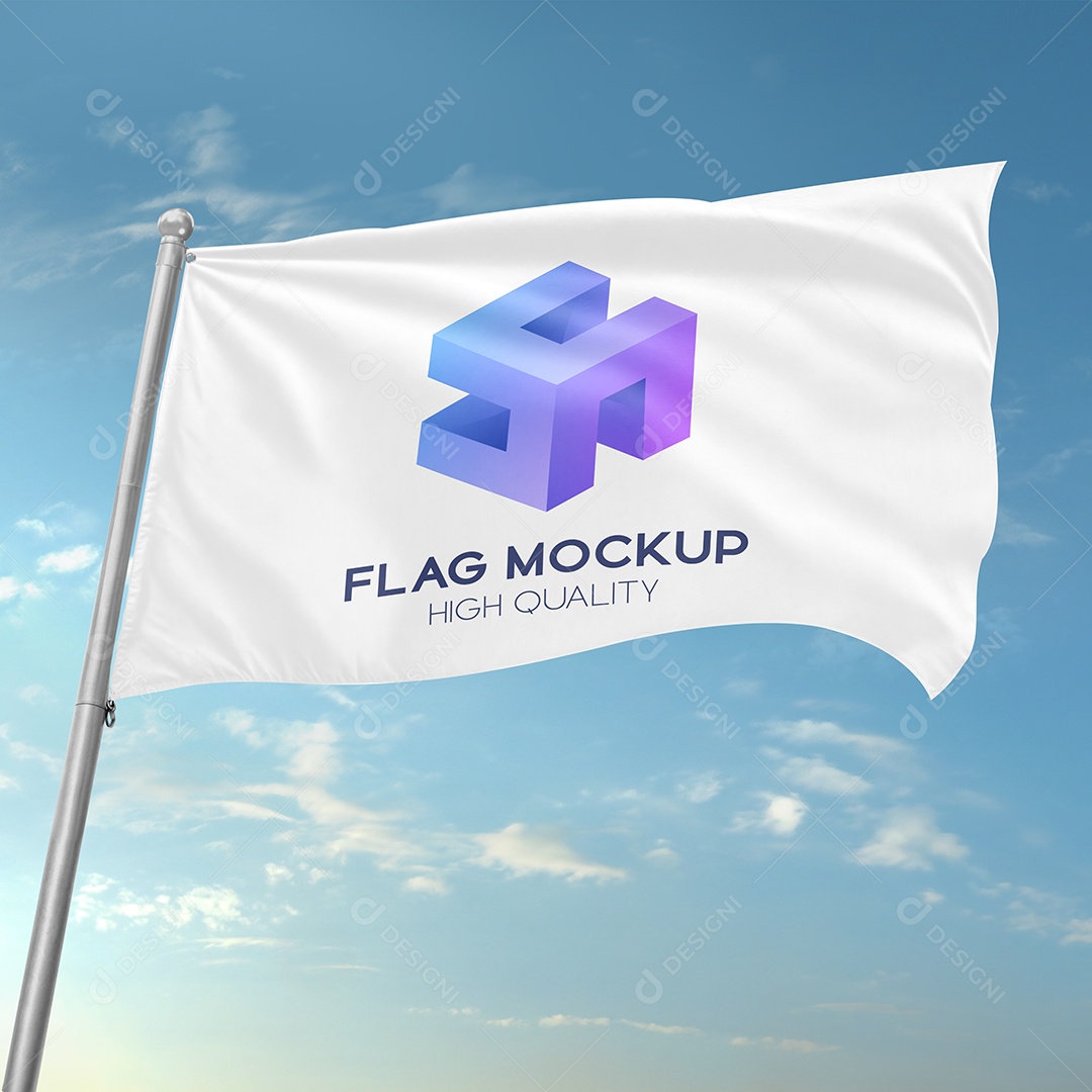 Mockup Bandeira PSD Editável