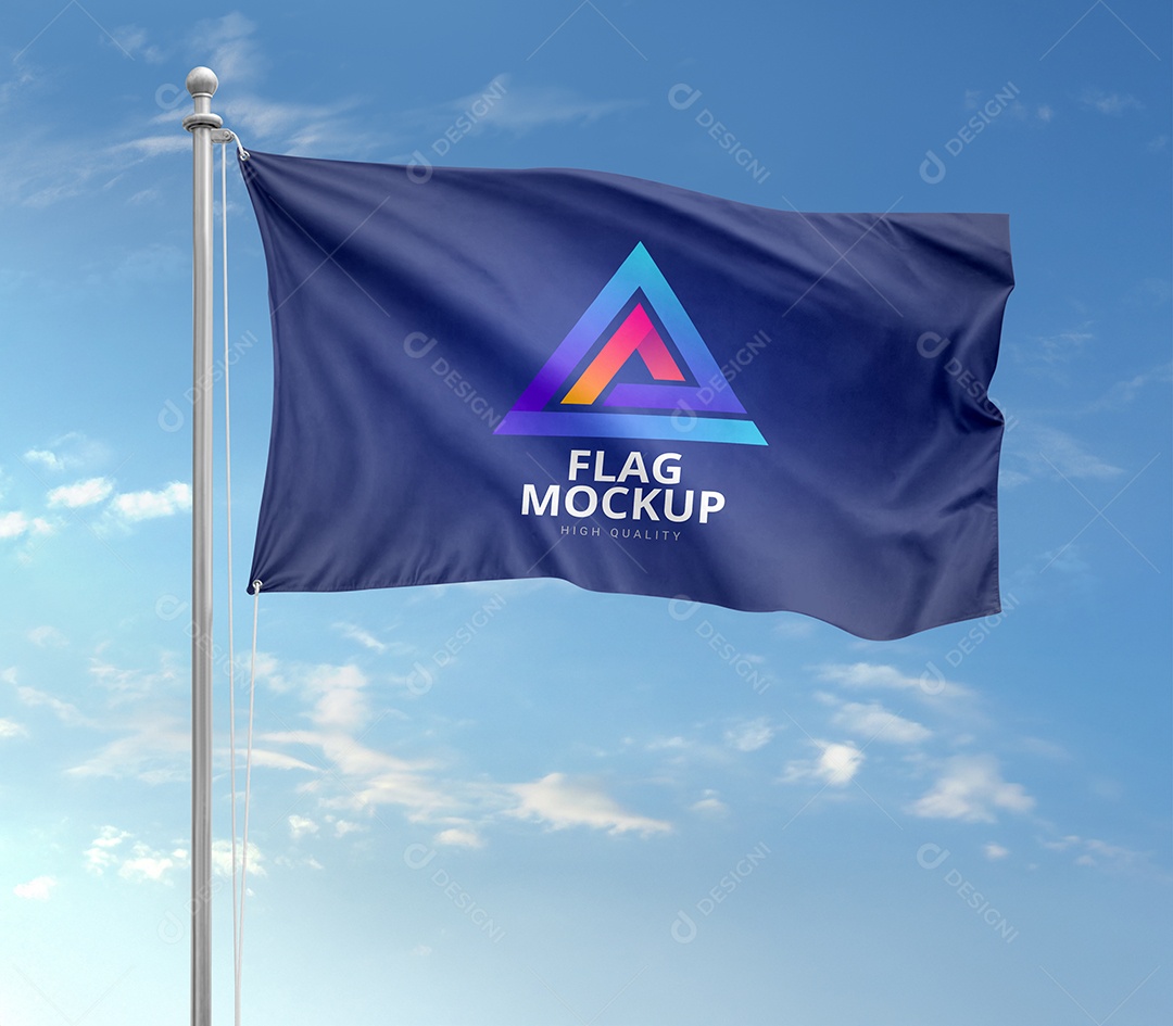Mockup Bandeira PSD Editável