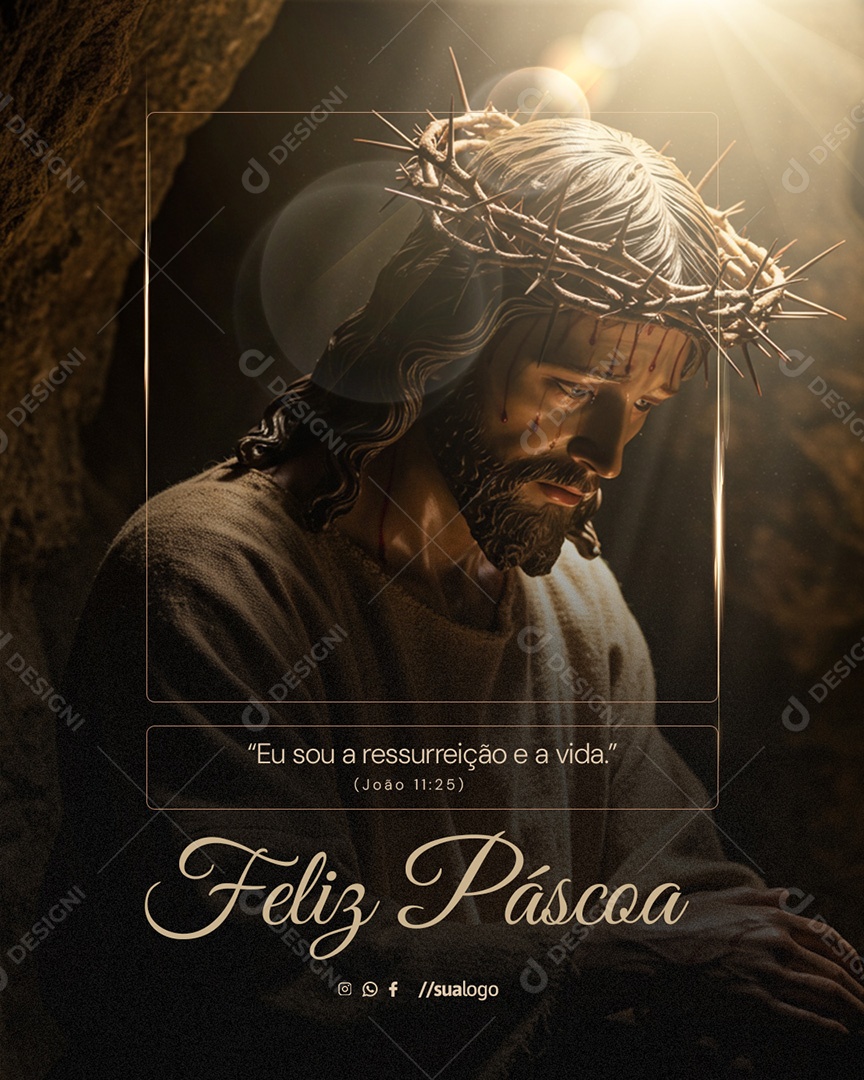 Feliz Páscoa  20 de Abril Social Media PSD Editável