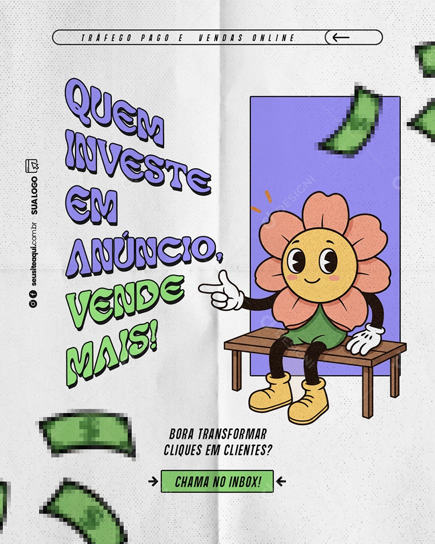 Marketing Trafego Pago Quem Investe Em Anuncio Social Media PSD Editável