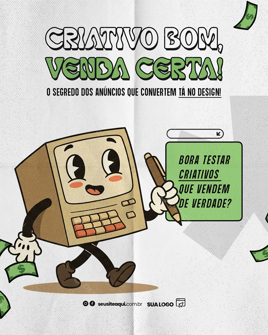 Marketing Trafego Pago Criativo Vende Mais Social media PSD Editável