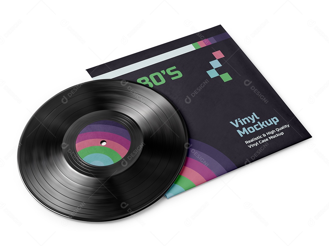 Mockup de Disco de Vinil PSD Editável