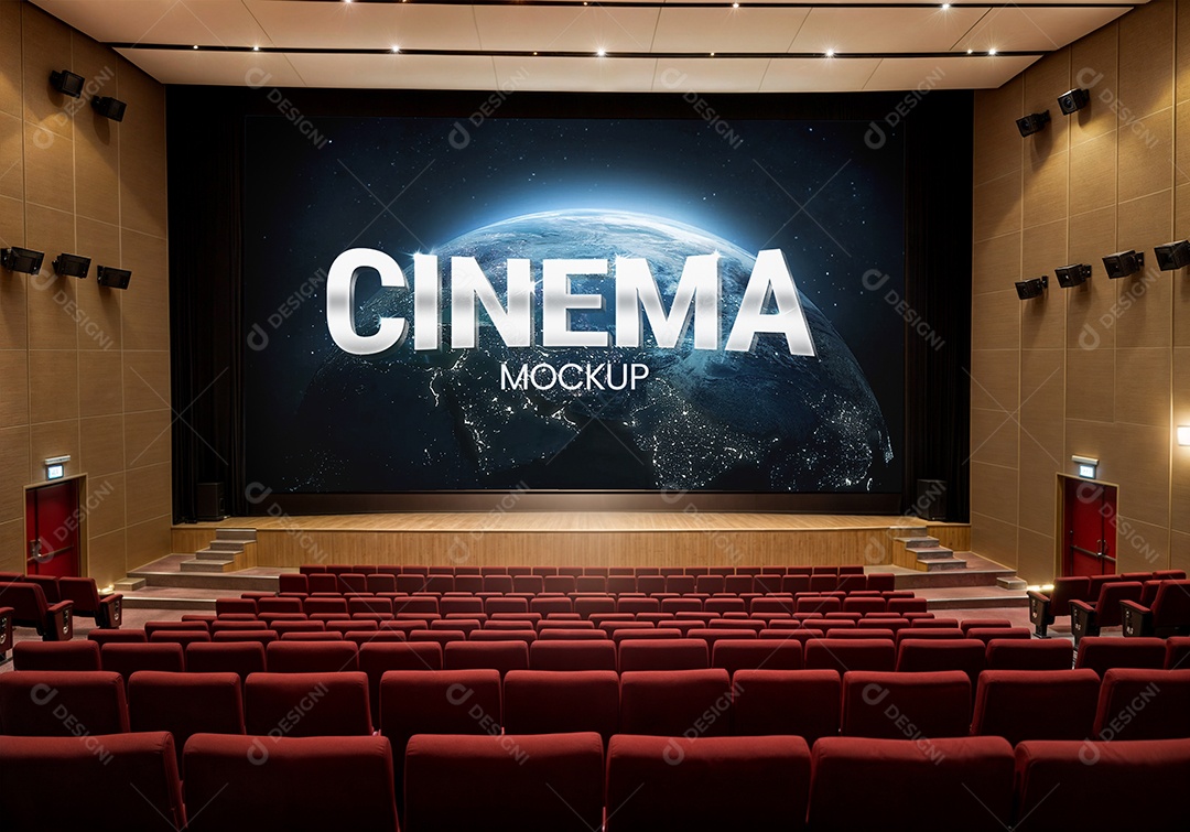 Mockup Sala de Cinema PSD Editável