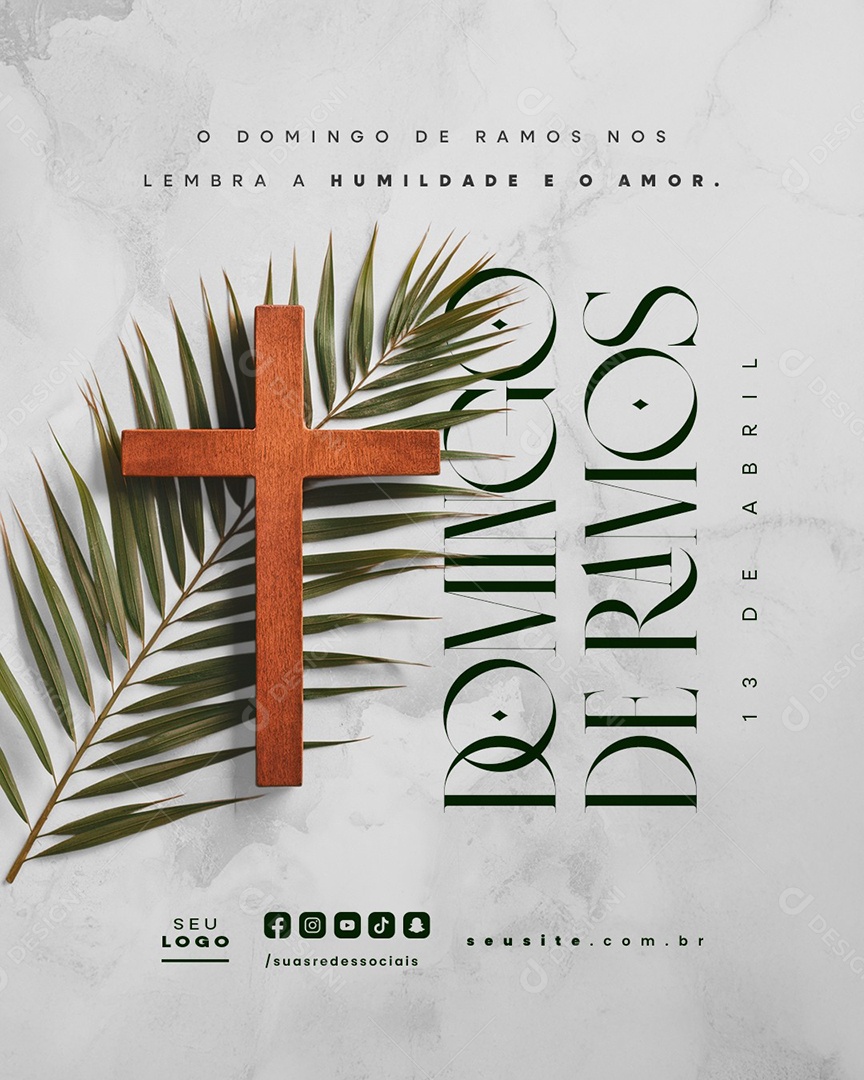 Domingo de Ramos 13 de Abril Social Media PSD Editável