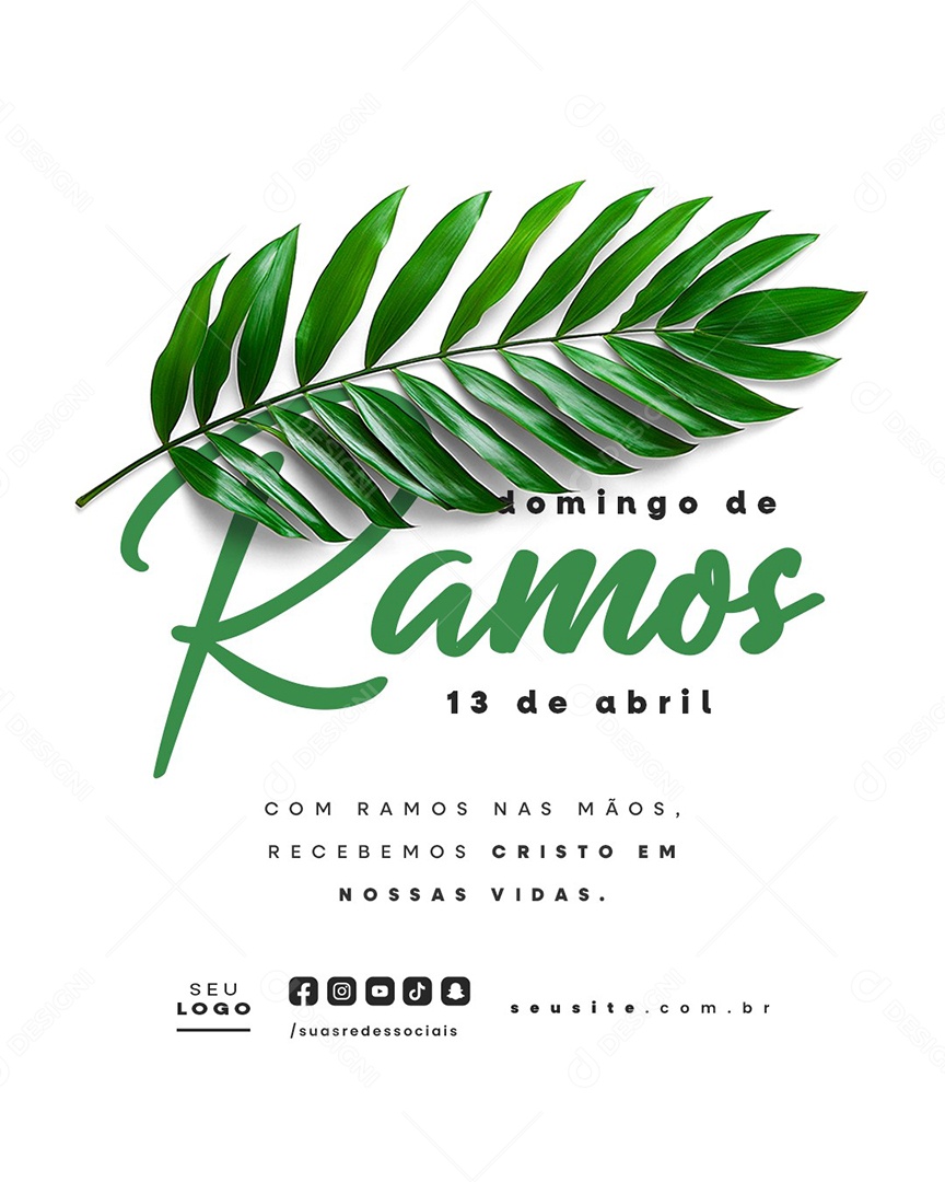 Domingo de Ramos 13 de Abril Social Media PSD Editável
