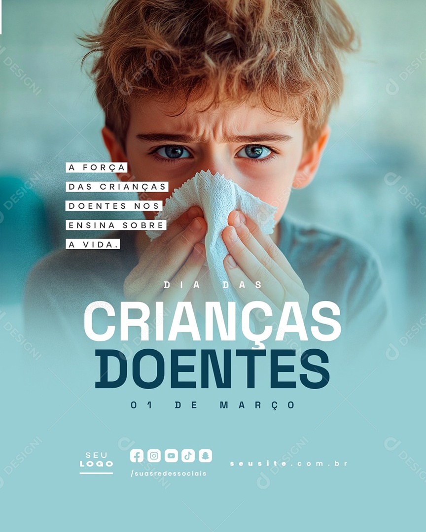 Dia das Crianças Doentes 01 de Março Social Media PSD Editável