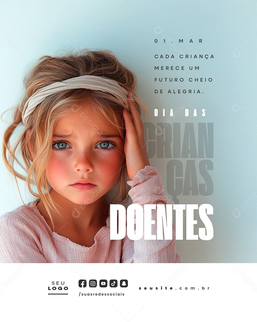 Dia das Crianças Doentes 01 de Março Social Media PSD Editável