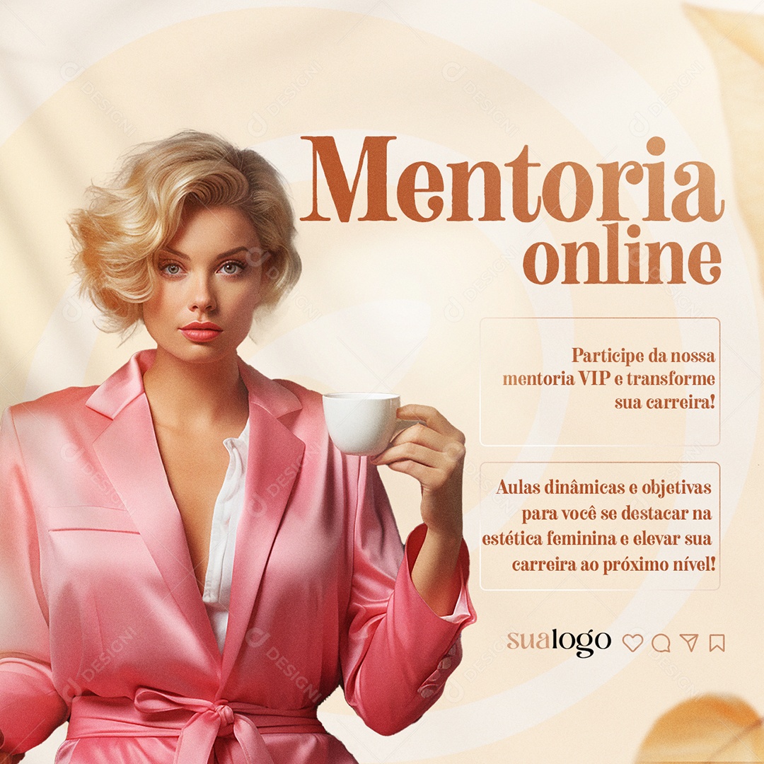 Estética Mentoria Online Social Media PSD Editável