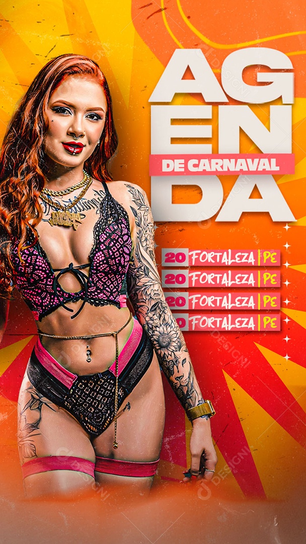 Story Flyer Agenda De Carnaval Social Media PSD Editável