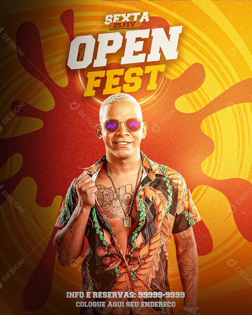 Flyer Open Fest Aldair Play Boy Social Media PSD Editável