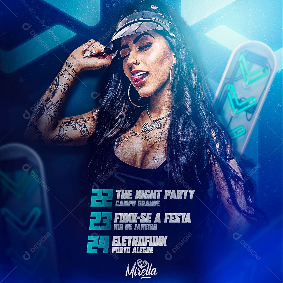 Flyer Mc Mirella Social Media PSD Editável