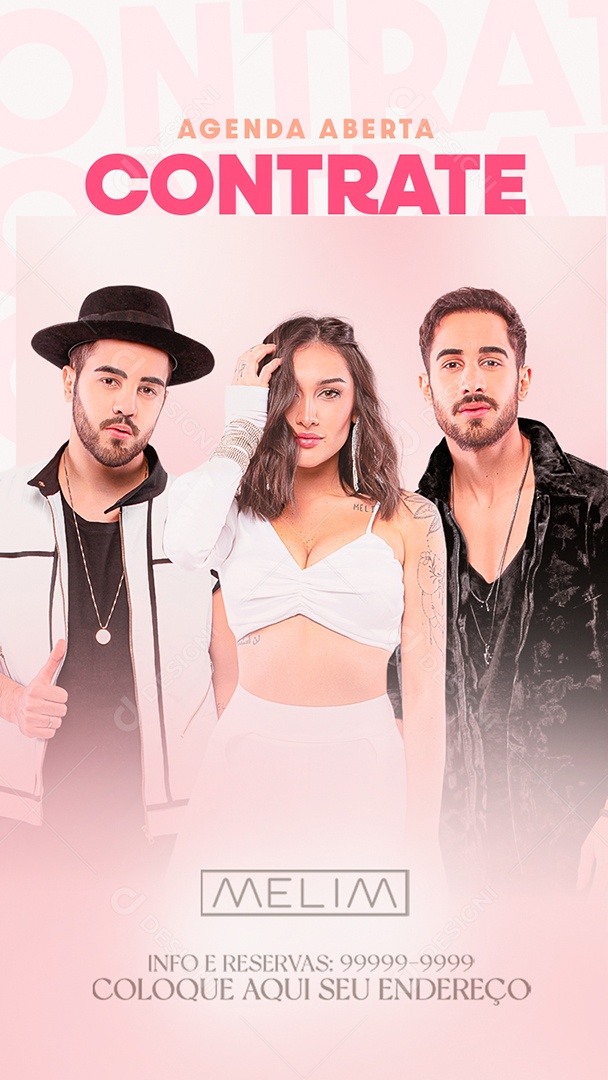 Story Flyer Agenda Aberta Contrate Melim Social Media PSD Editável