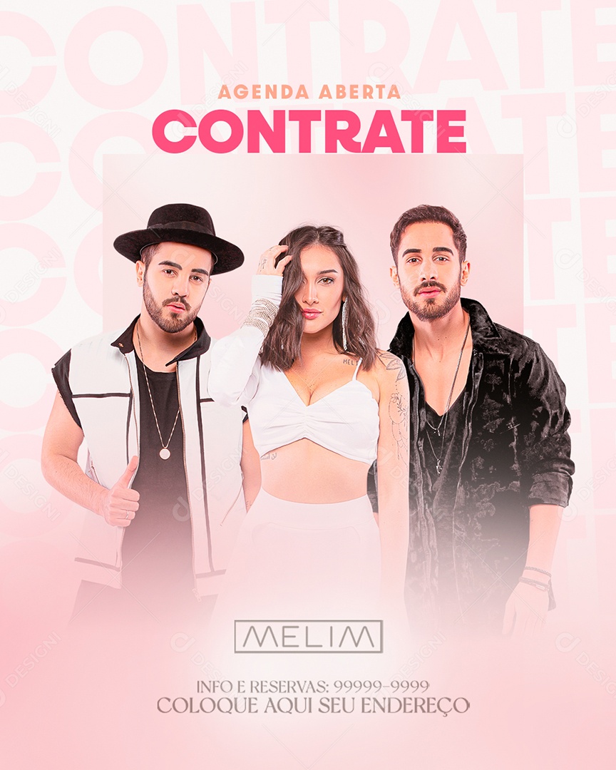 Flyer Agenda Aberta Contrate Melim Social Media PSD Editável