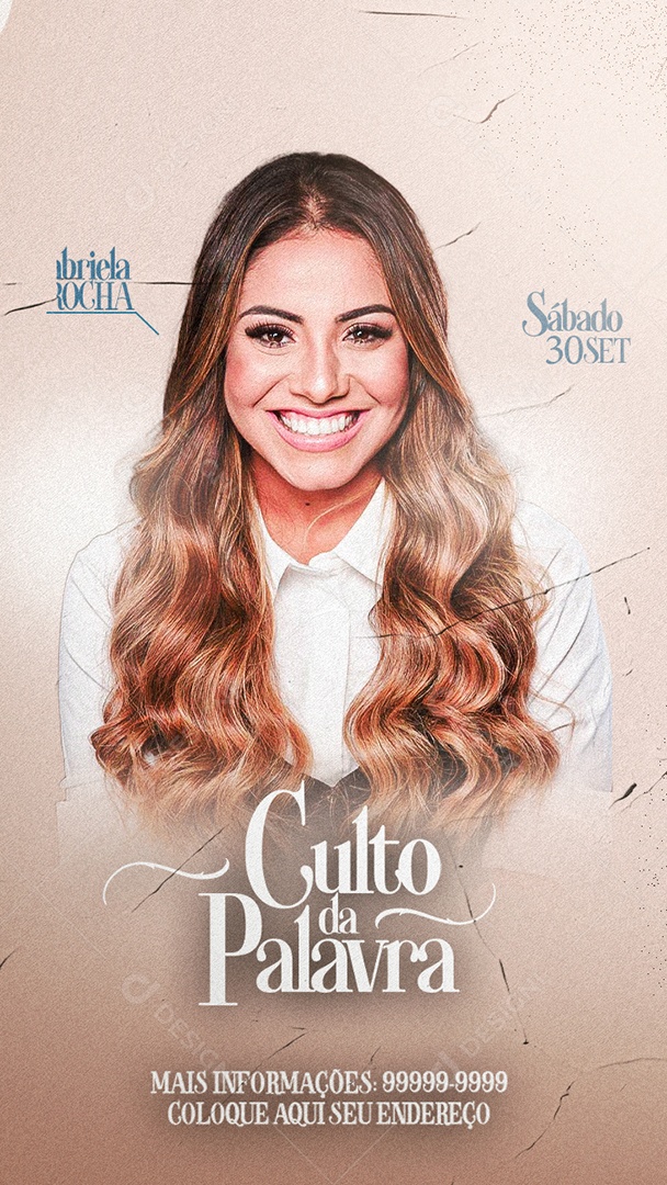 Story Flyer Gospel Culto da Palavra Social Media PSD Editável